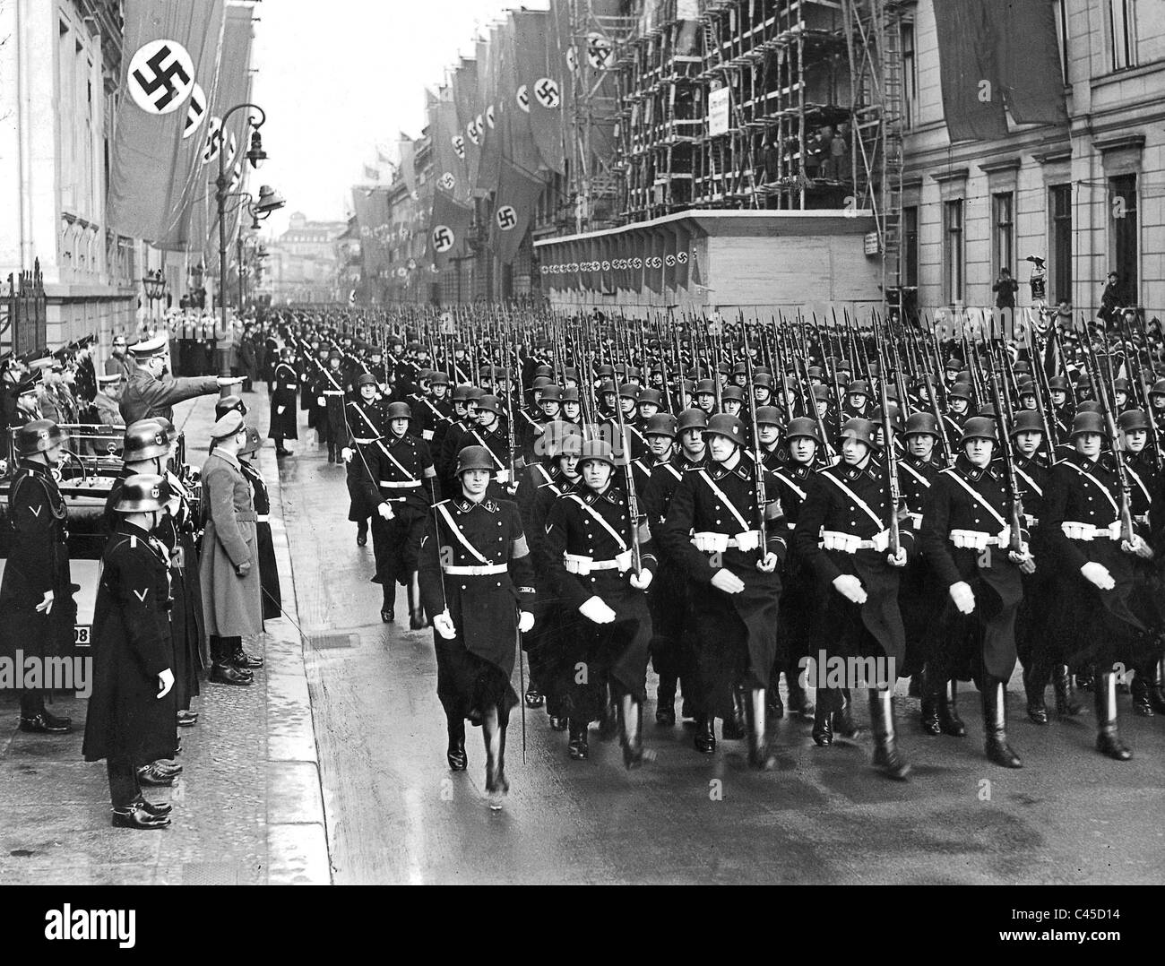 Parade of 'Adolf Hitler SS-Guards' Stock Photo