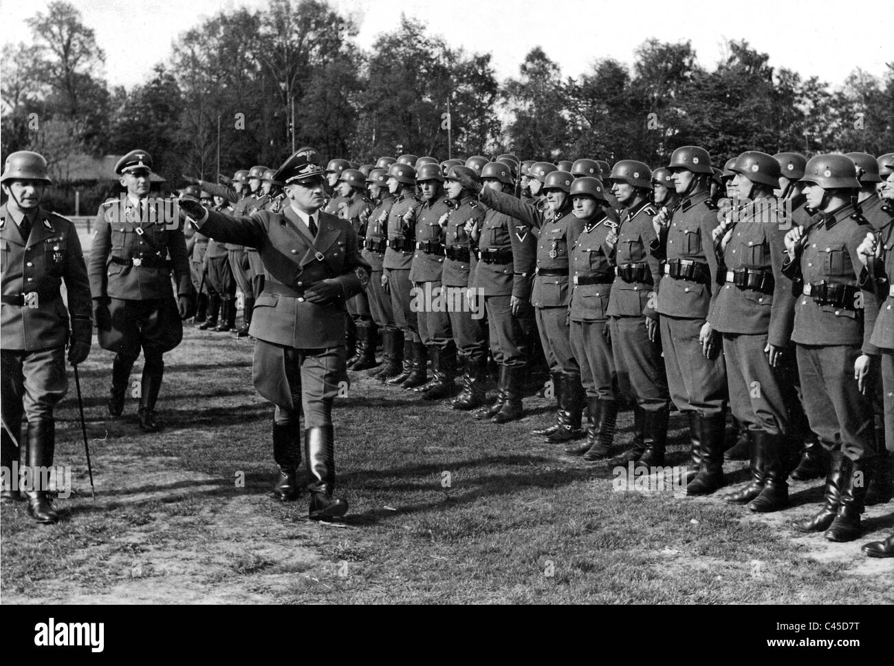 Frank inspects SS units in occupied Poland Stock Photo