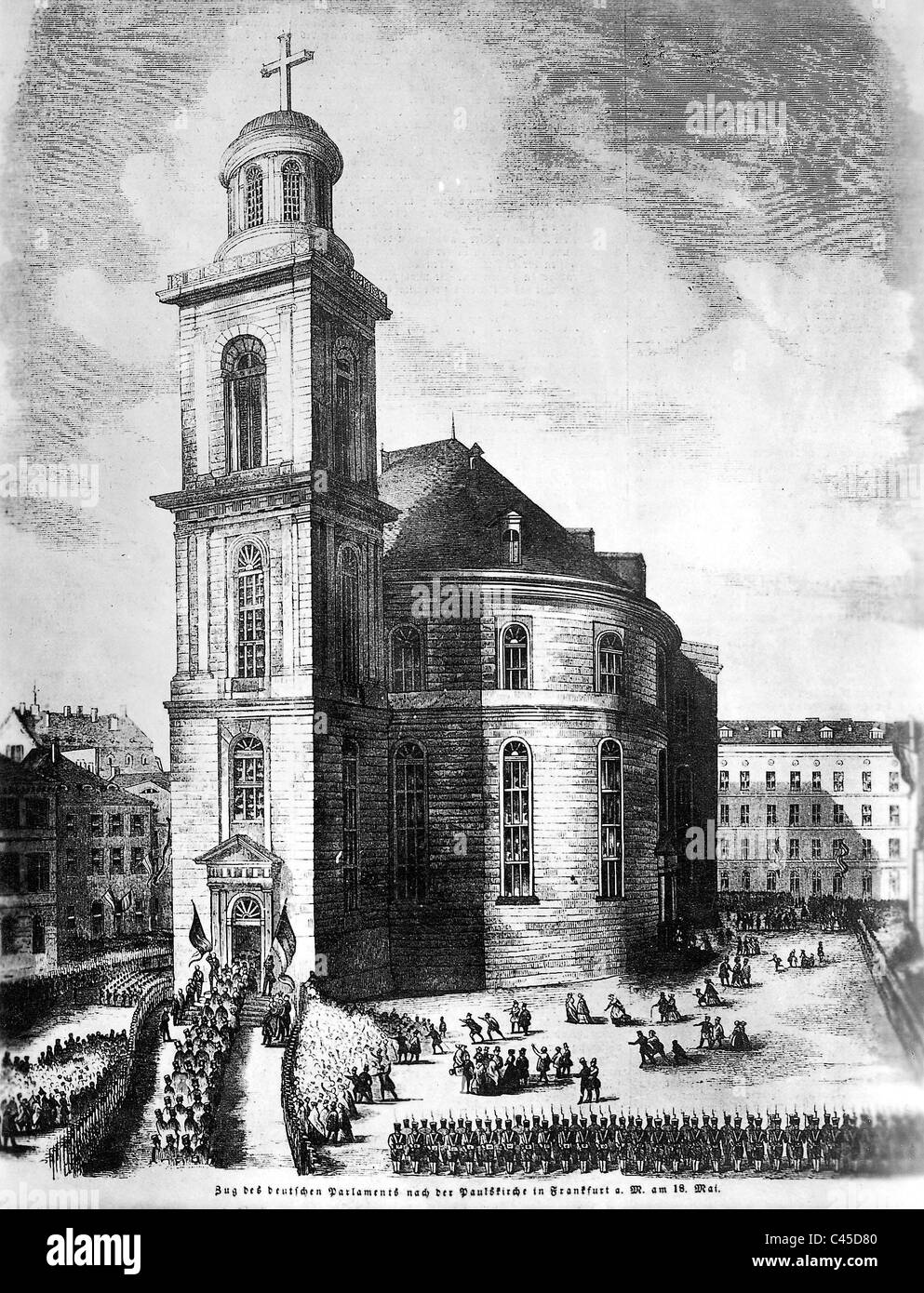 Entry of the German Parliament in the St. Paul's Church in Frankfurt am Main on 18 May Stock Photo