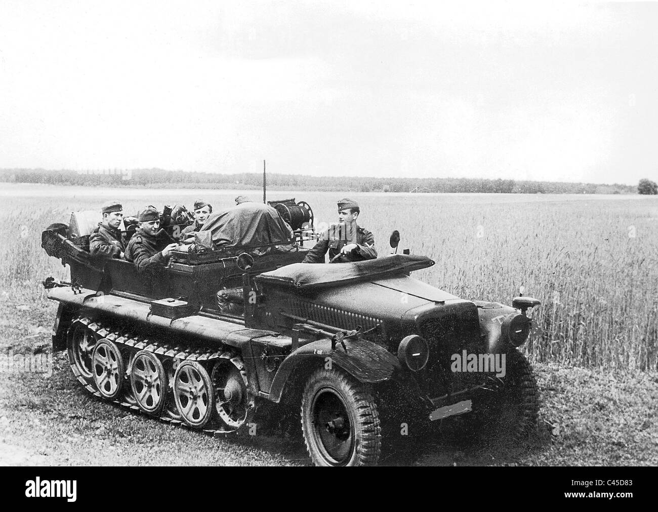 Car of a Signal Corps Unit in Russia Stock Photo