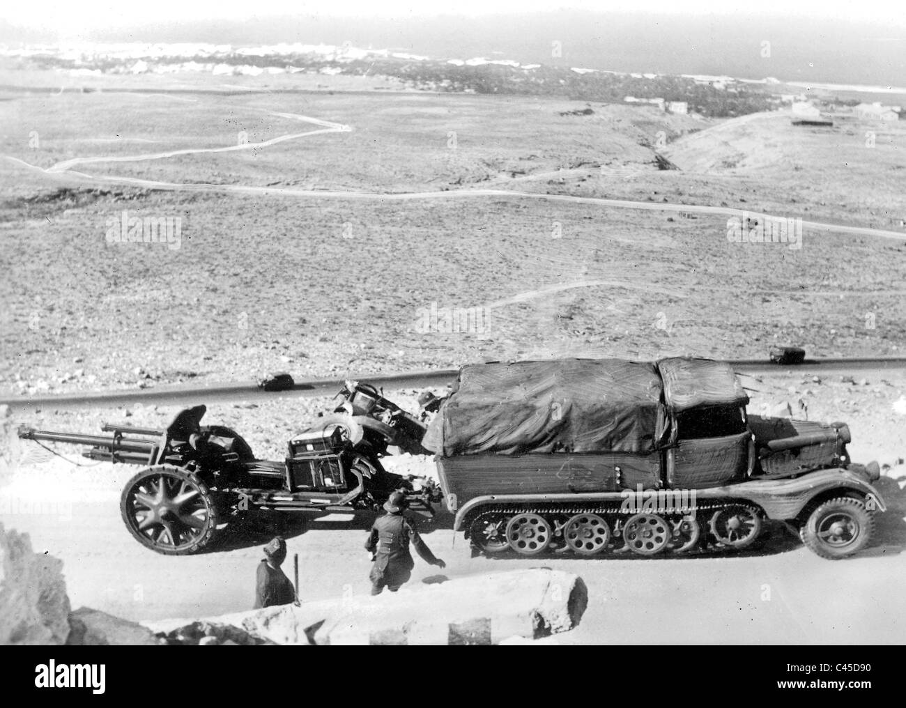 German Artillery in North Africa Stock Photo
