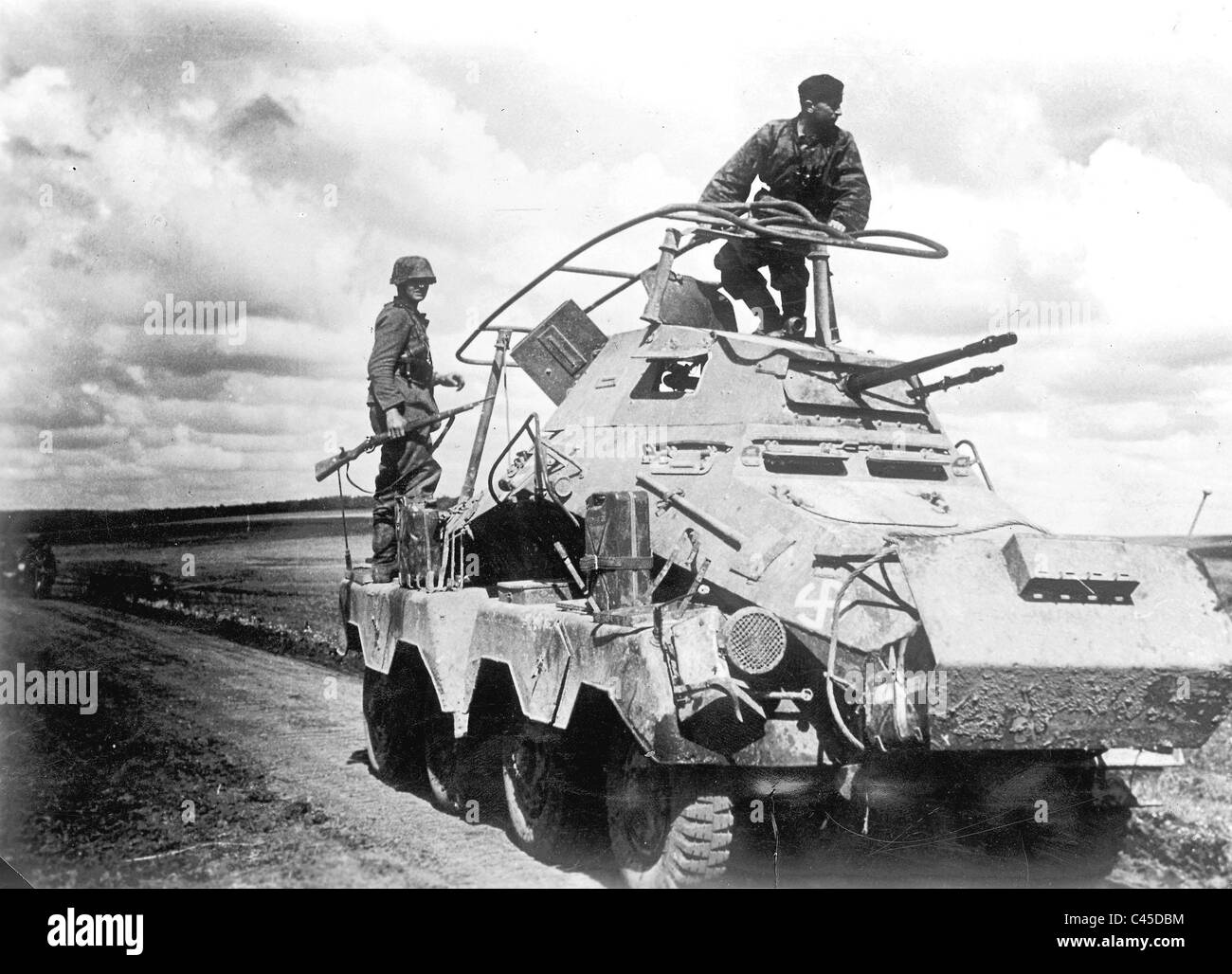 German armored reconnaissance vehicle in Russia Stock Photo