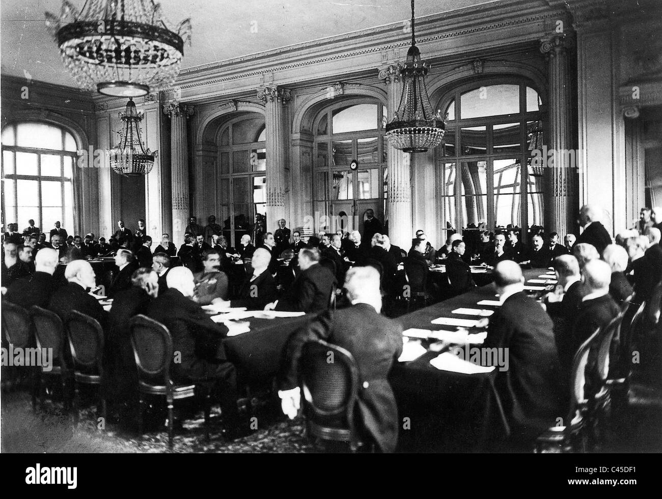 Peace negotiations at Versailles, 1919 Stock Photo