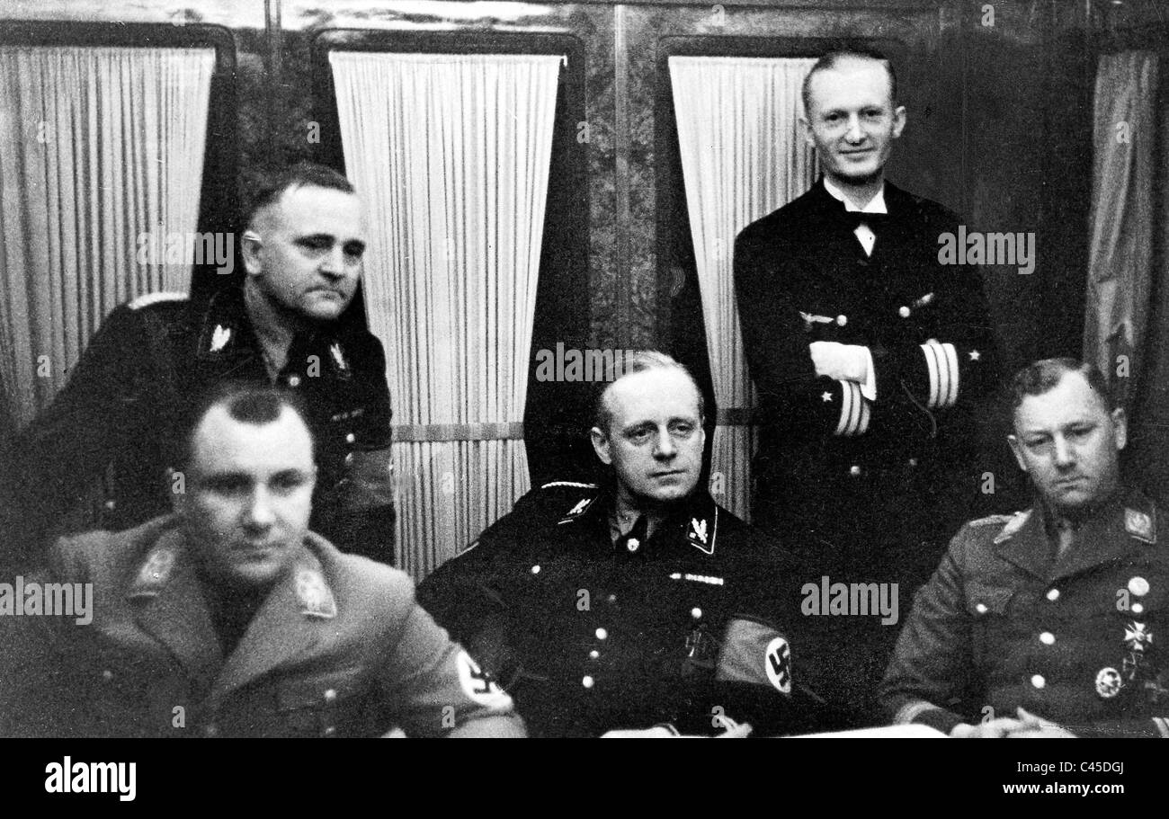 Bormann, Ribbentrop, and Lutze, Hoeflich, v. Puttkamer Stock Photo