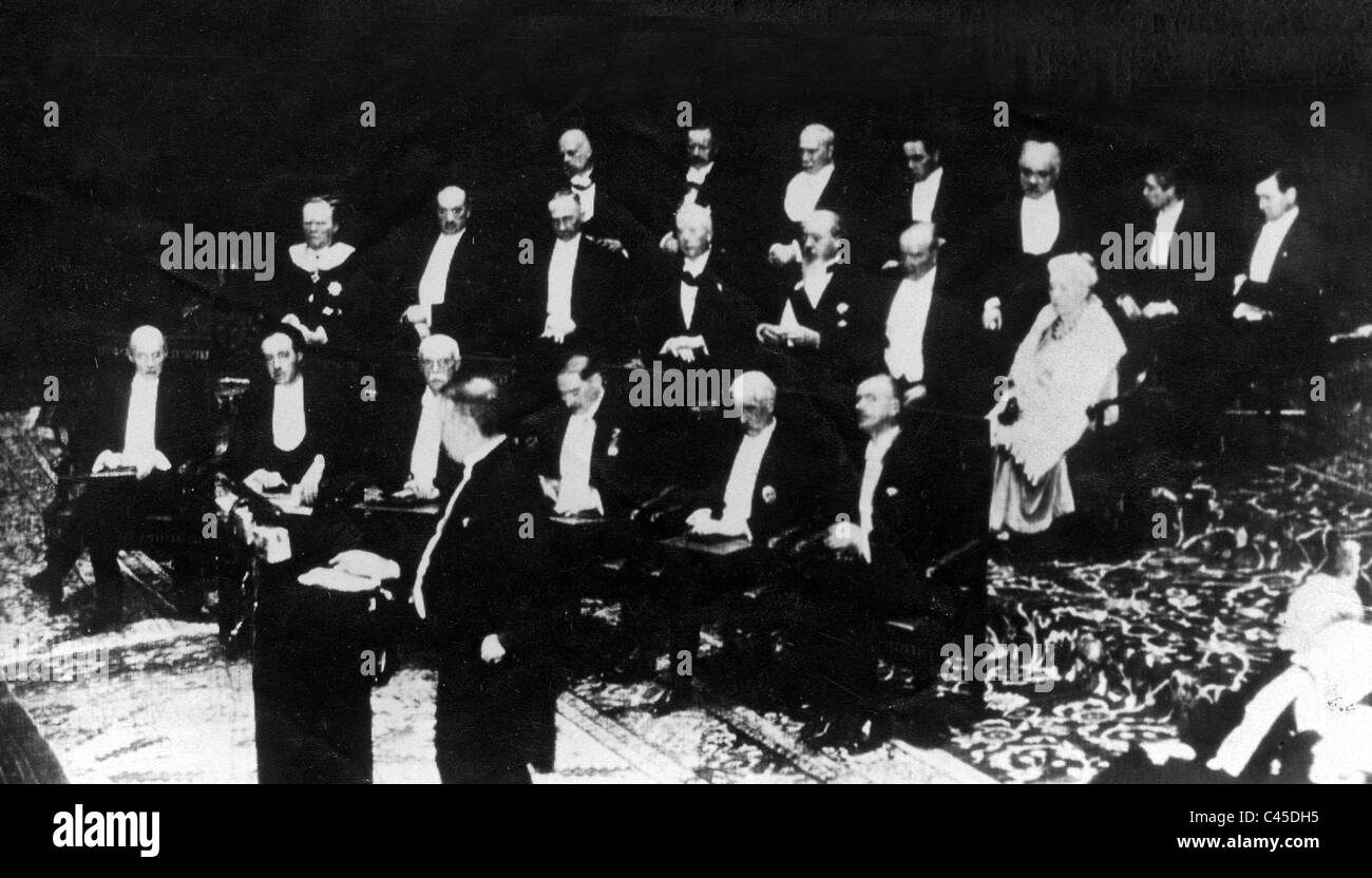 Thomas Mann at the awarding of the Nobel Prize, 1929 Stock Photo