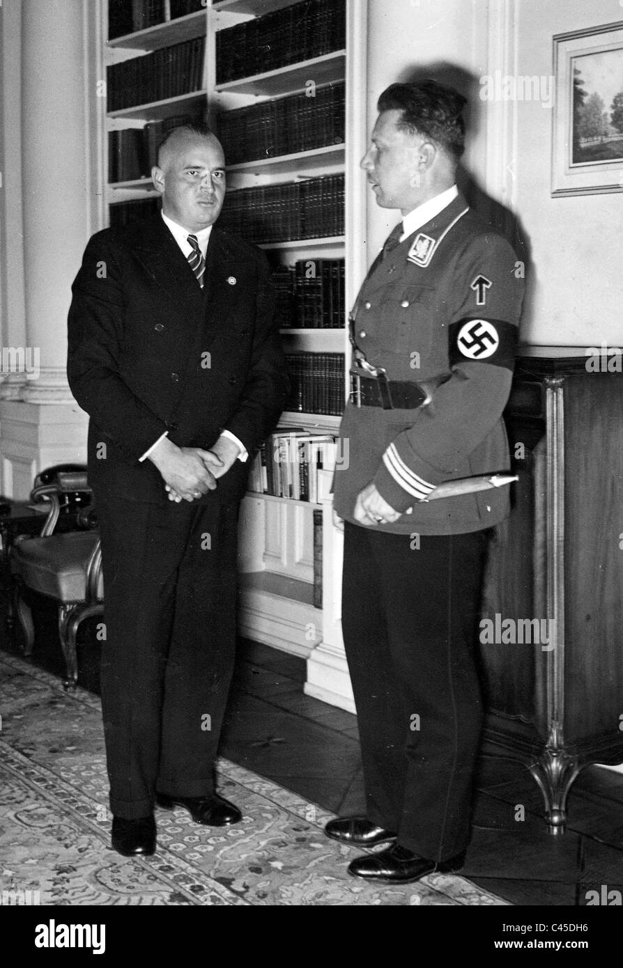 Hans Frank and Dr. Hueber 1938 Stock Photo