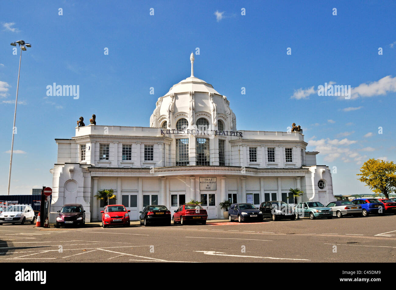 The elegant facade of the Pavilion which was once the main entrance and booking hall into the Royal Pier, Southampton Stock Photo