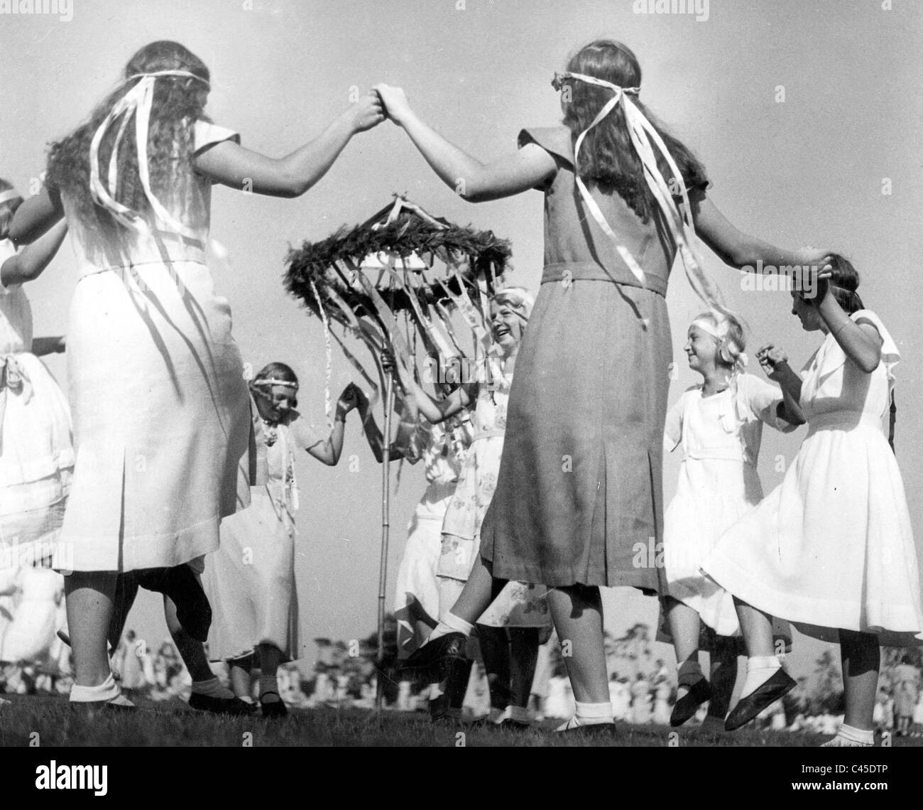 School girls dancing folk dances, 1933 Stock Photo Alamy