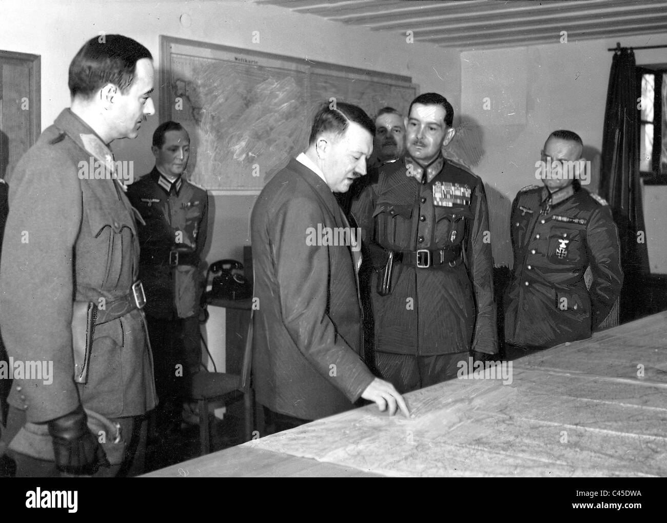 Franz Halder, Adolf Hitler with the Hungarian Commander in Vitez Jany ...