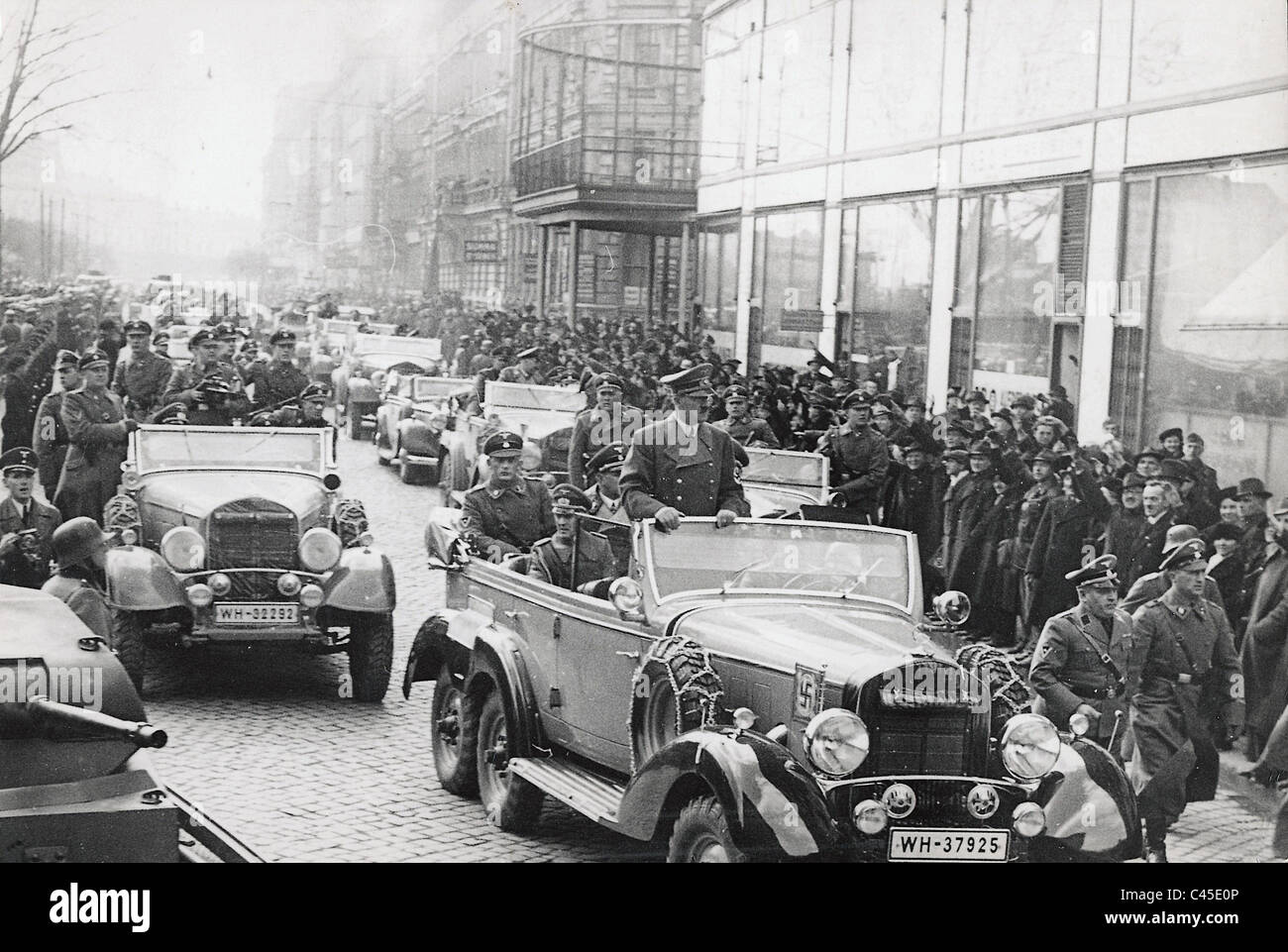 Hitler in Brno, Czechoslovakia Stock Photo