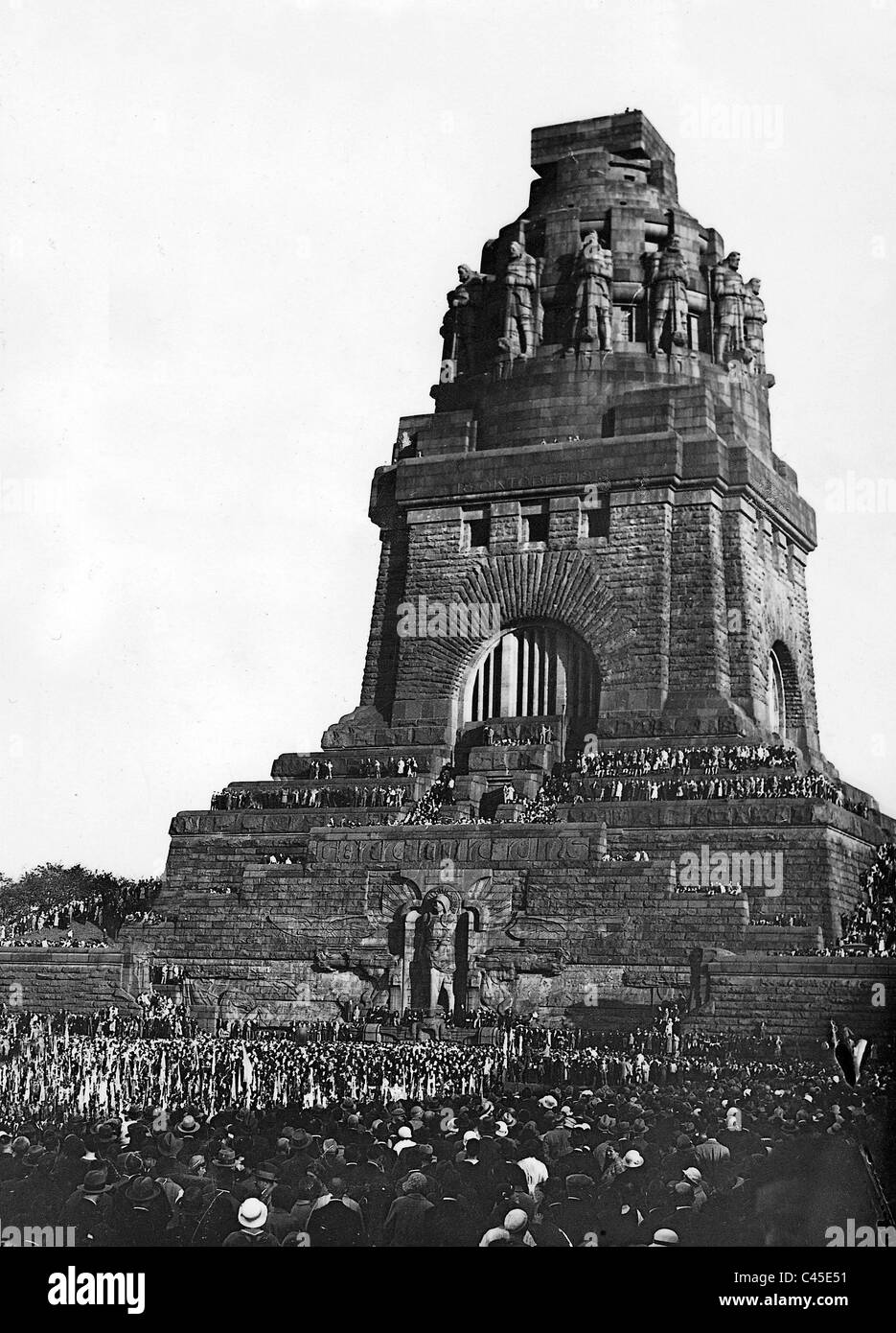 Monument to the Battle of the Nations in Leipzig, 1938 Stock Photo