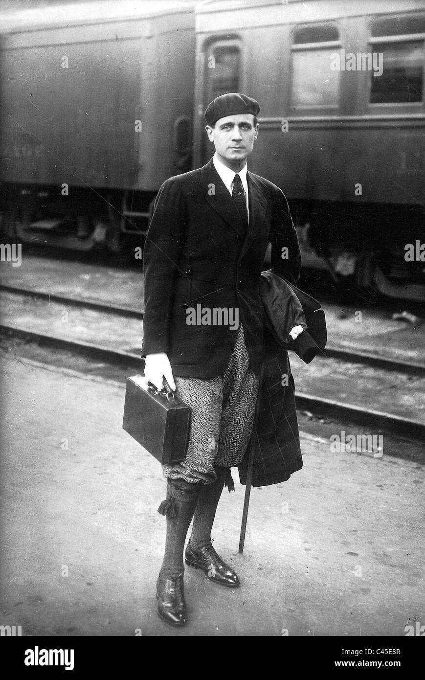 Man in traveling clothes, 1926 Stock Photo