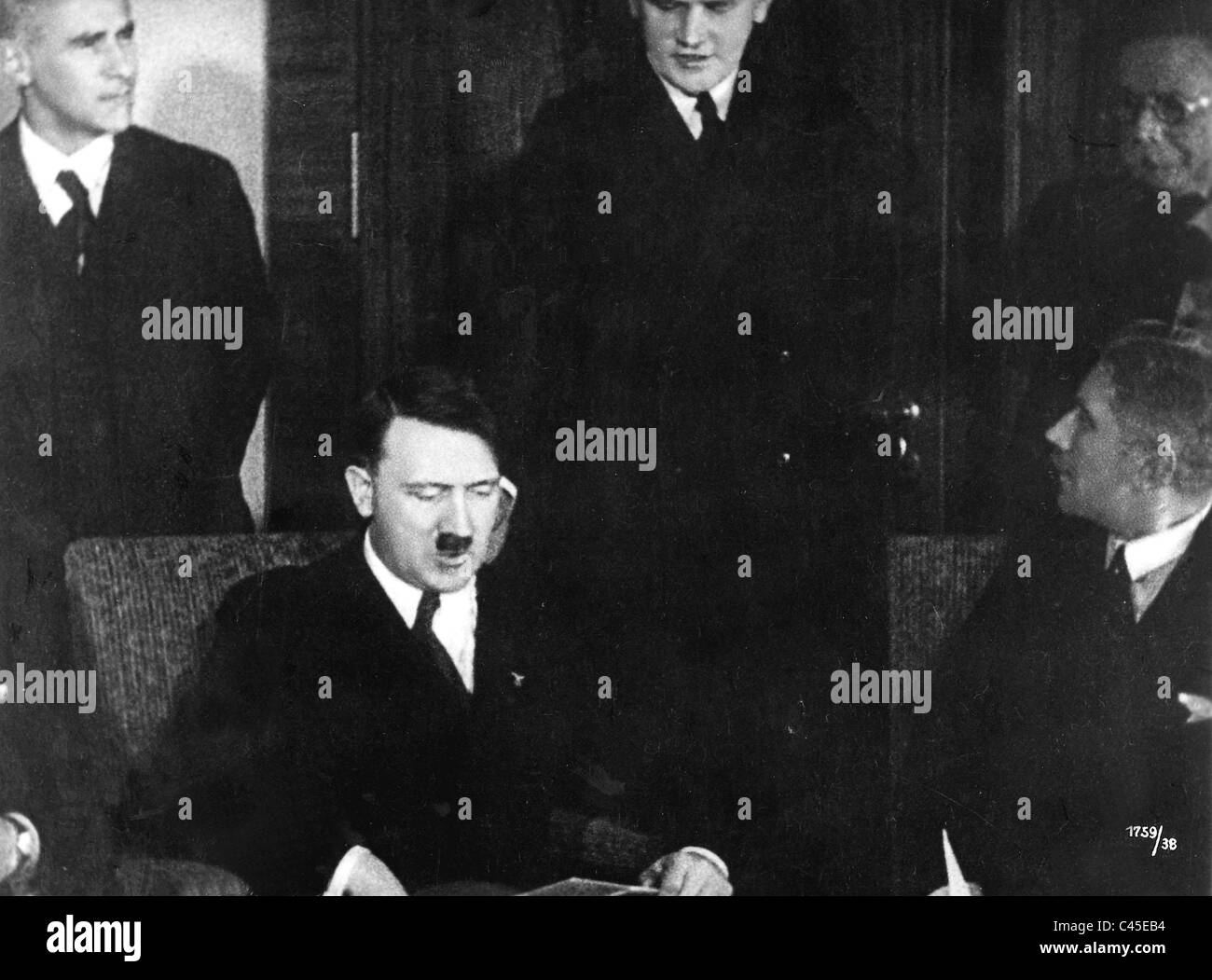 Hitler as Reich Chancellor in the circle of cabinet members, 1933 Stock Photo