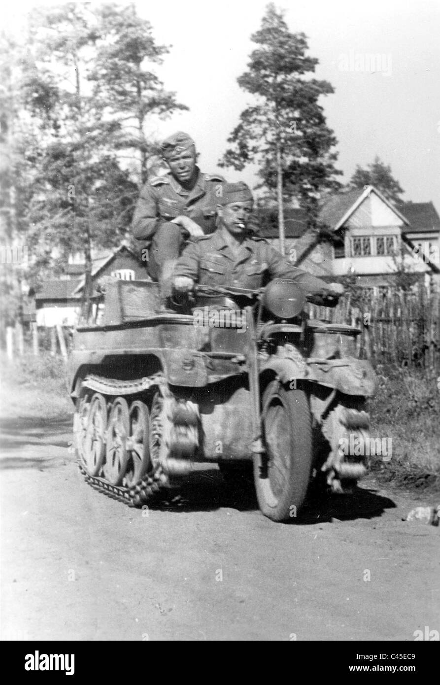 Kettenkrad (half-track motorcycle) in Russia Stock Photo
