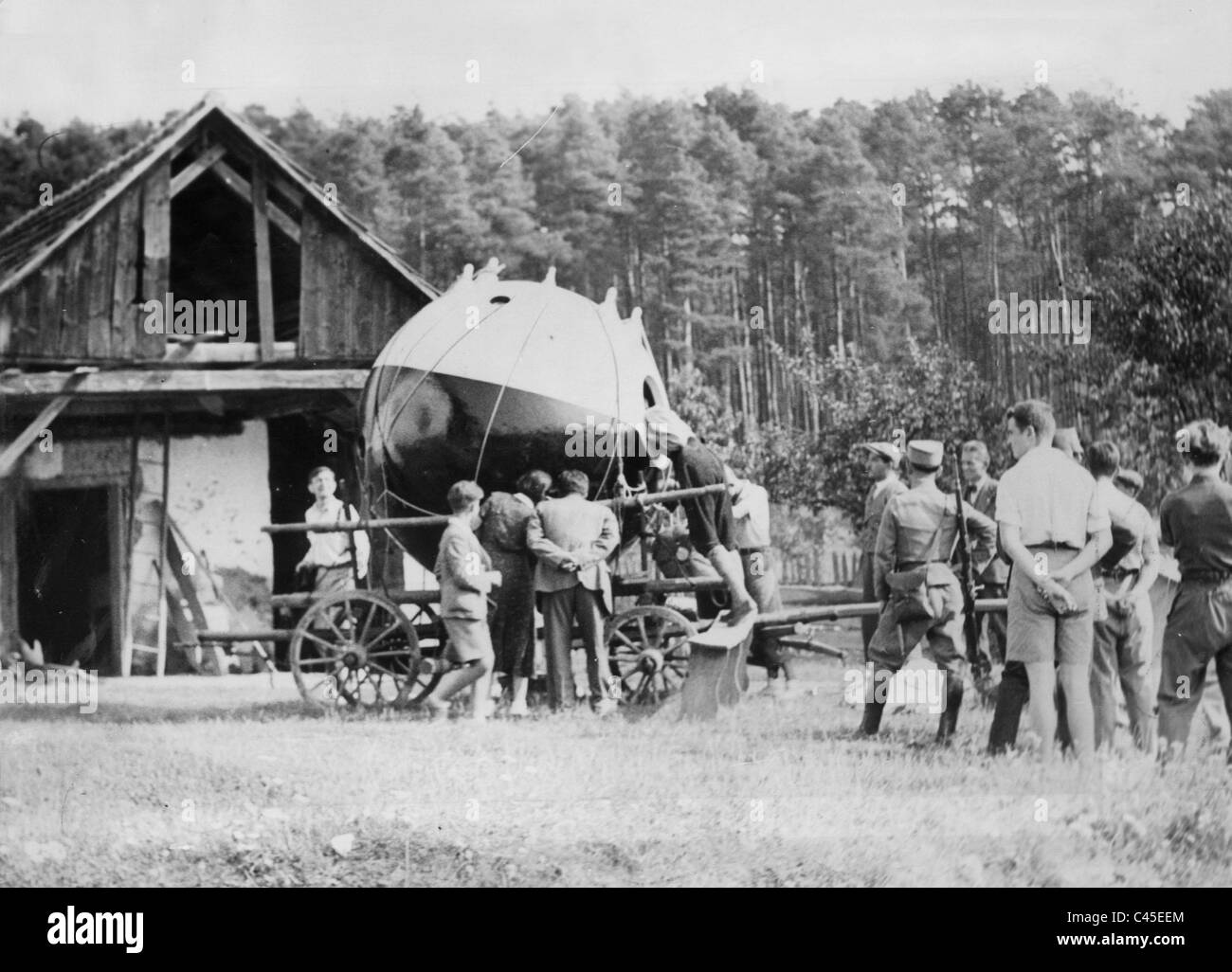 The pressurized gondola of Auguste Piccard's altitude flight Stock Photo