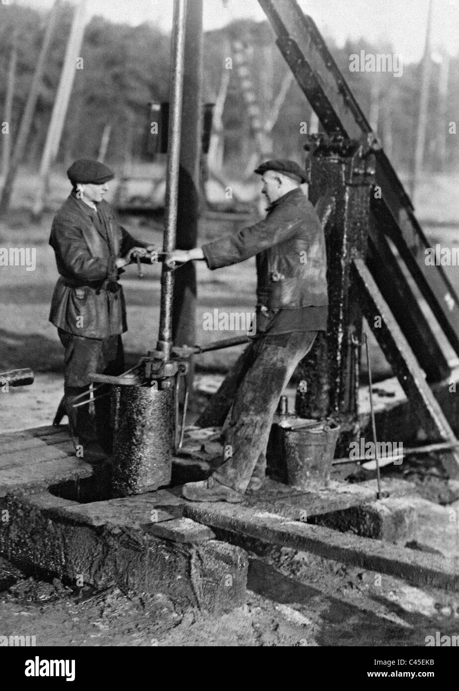 Oil production in Germany, 1933 Stock Photo Alamy