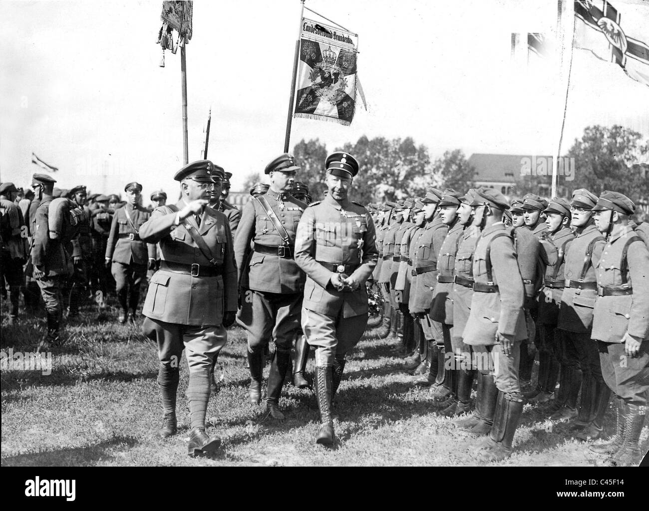 'Stahlhelm' (Steel Helmet, League of Frontline Soldiers) rally in Perleberg, 1932 Stock Photo