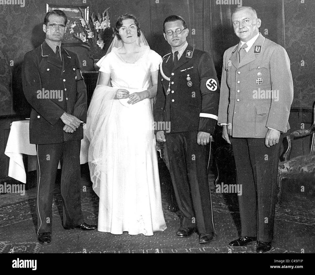 Wedding of Philipp Bouhler, attending are Rudolf Hess and Gauleiter Adolf Wagner, 1934 Stock Photo