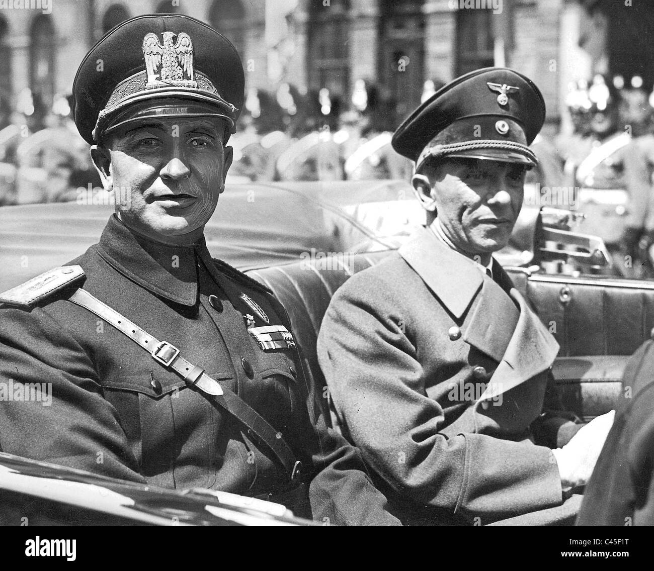 Dino Alfieri and Joseph Goebbels in Munich 1939 Stock Photo