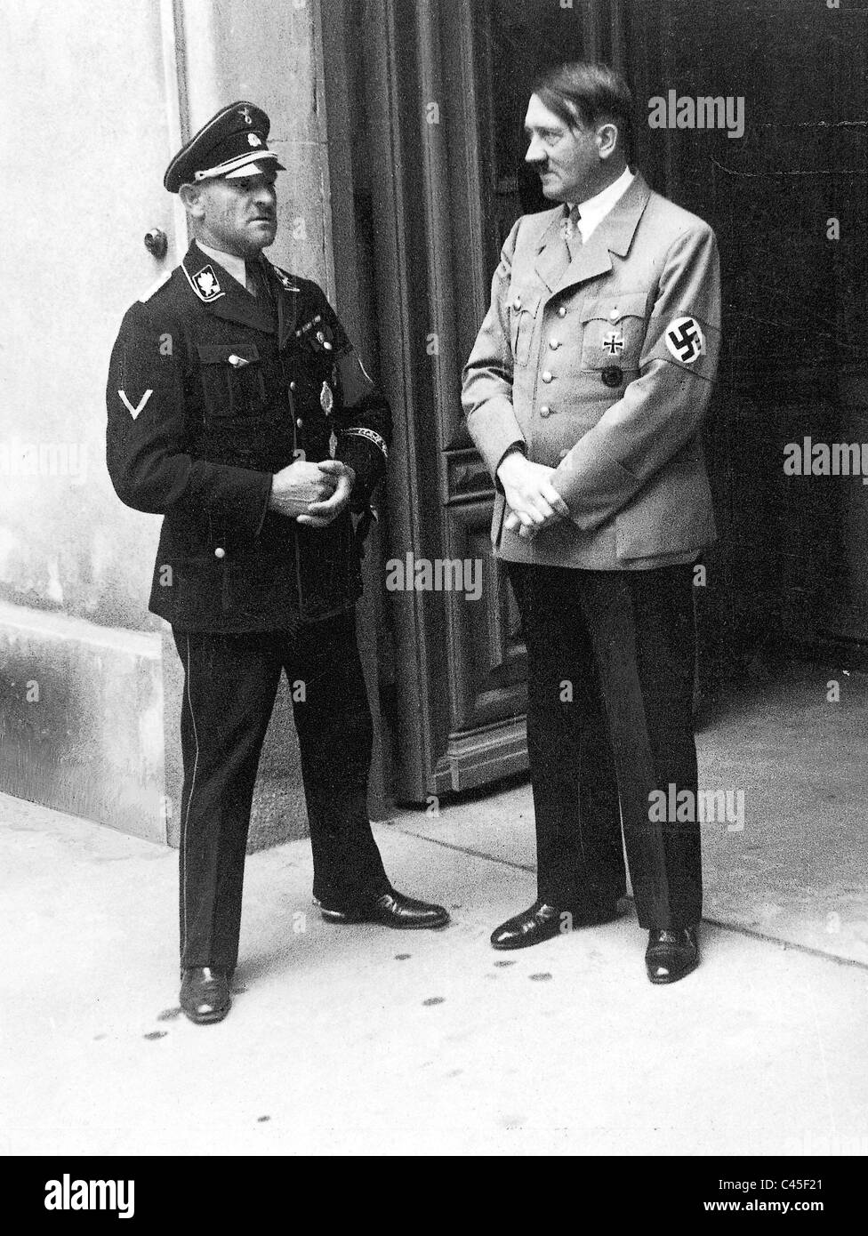 Adolf Hitler and Sepp Dietrich, 1937 Stock Photo
