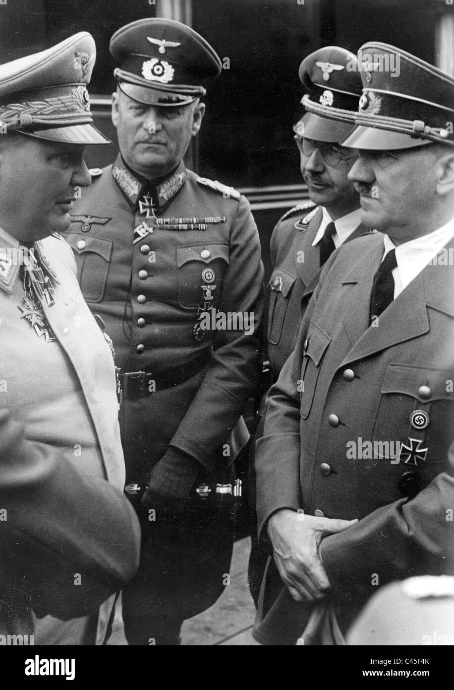 Goering, Keitel, Himmler and Hitler on Hitler's birthday Stock Photo