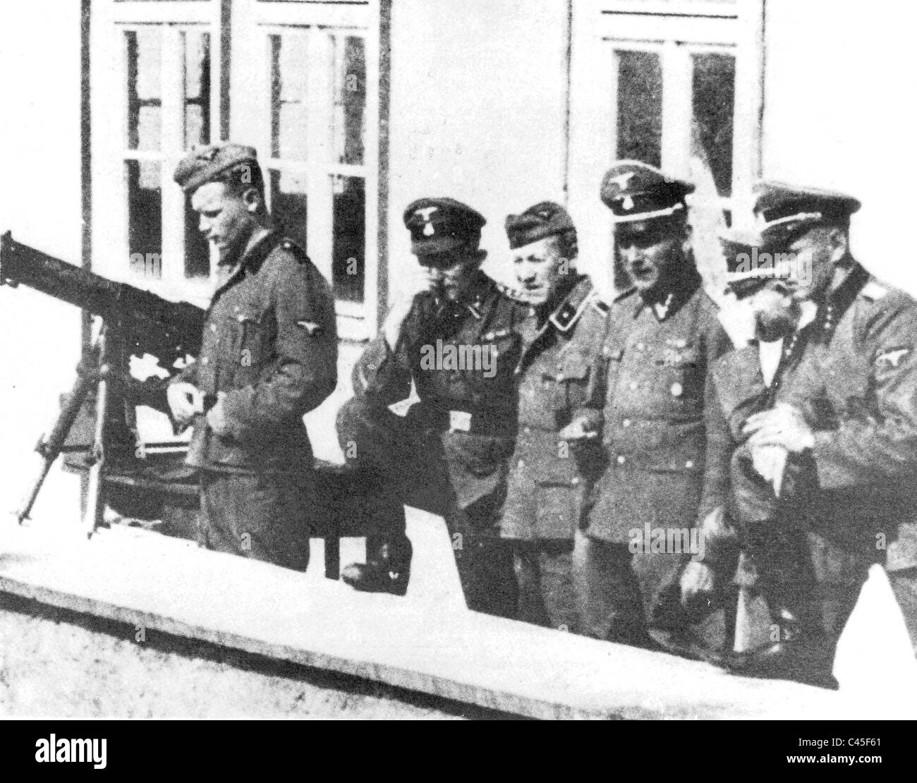 Guards of the SS in Mauthausen concentration camp Stock Photo