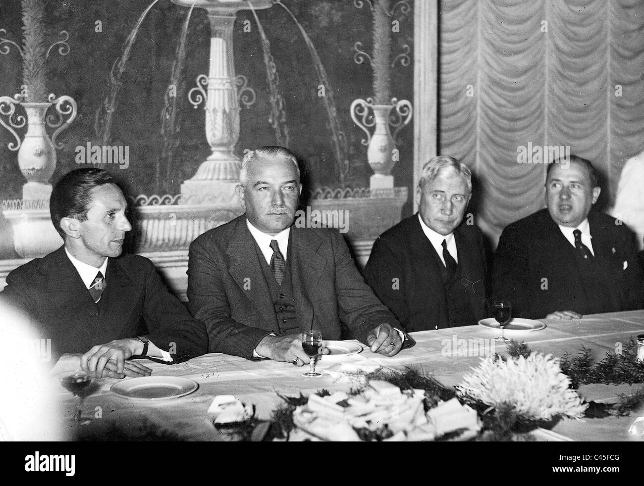 Goebbels, Neurath, Buelow and Funk Stock Photo