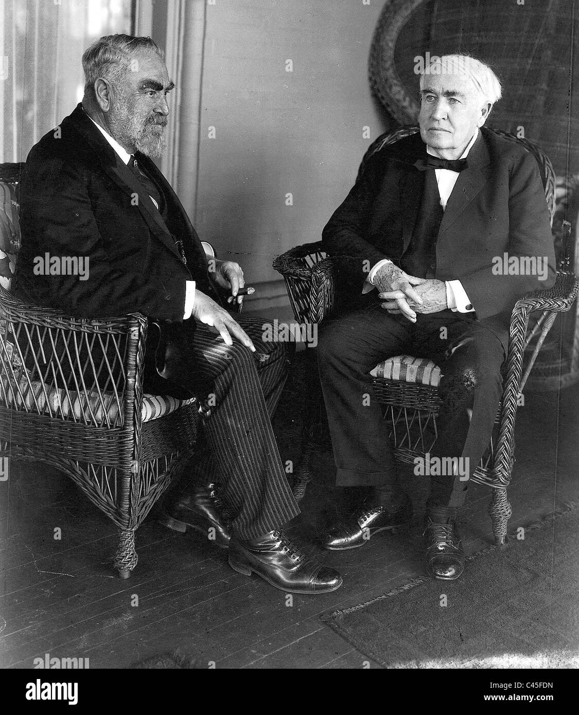 Oskar von Miller and Thomas Edison Stock Photo