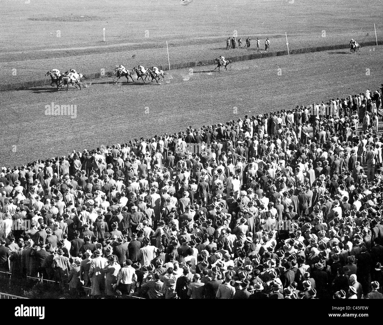 Flat racing track Hoppegarten 1937 Stock Photo