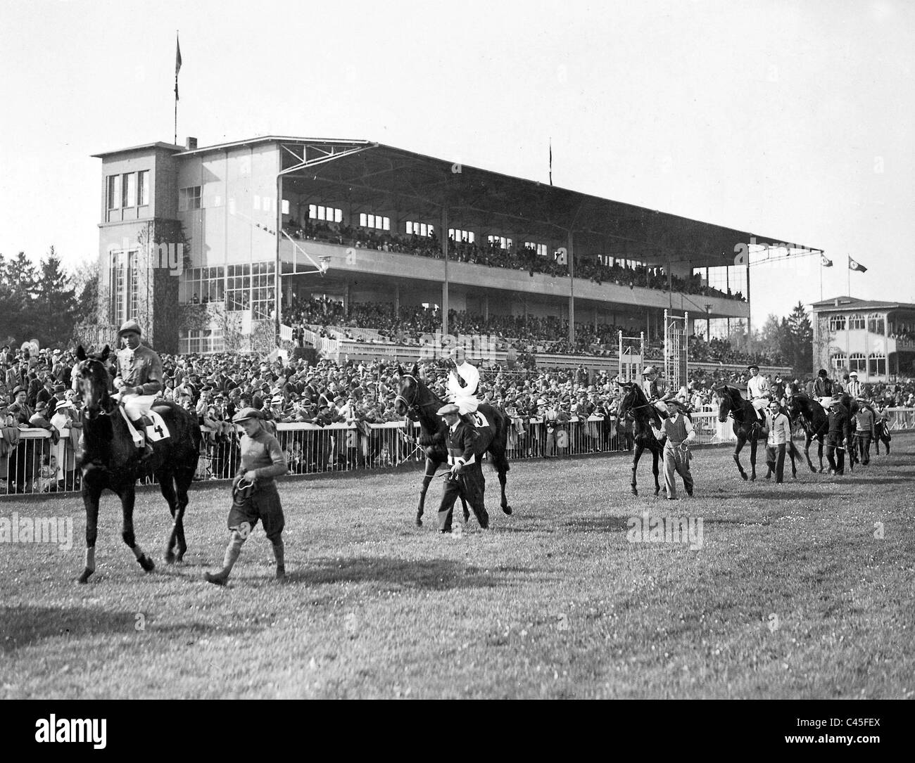 Flat racing track Hoppegarten 1937 Stock Photo