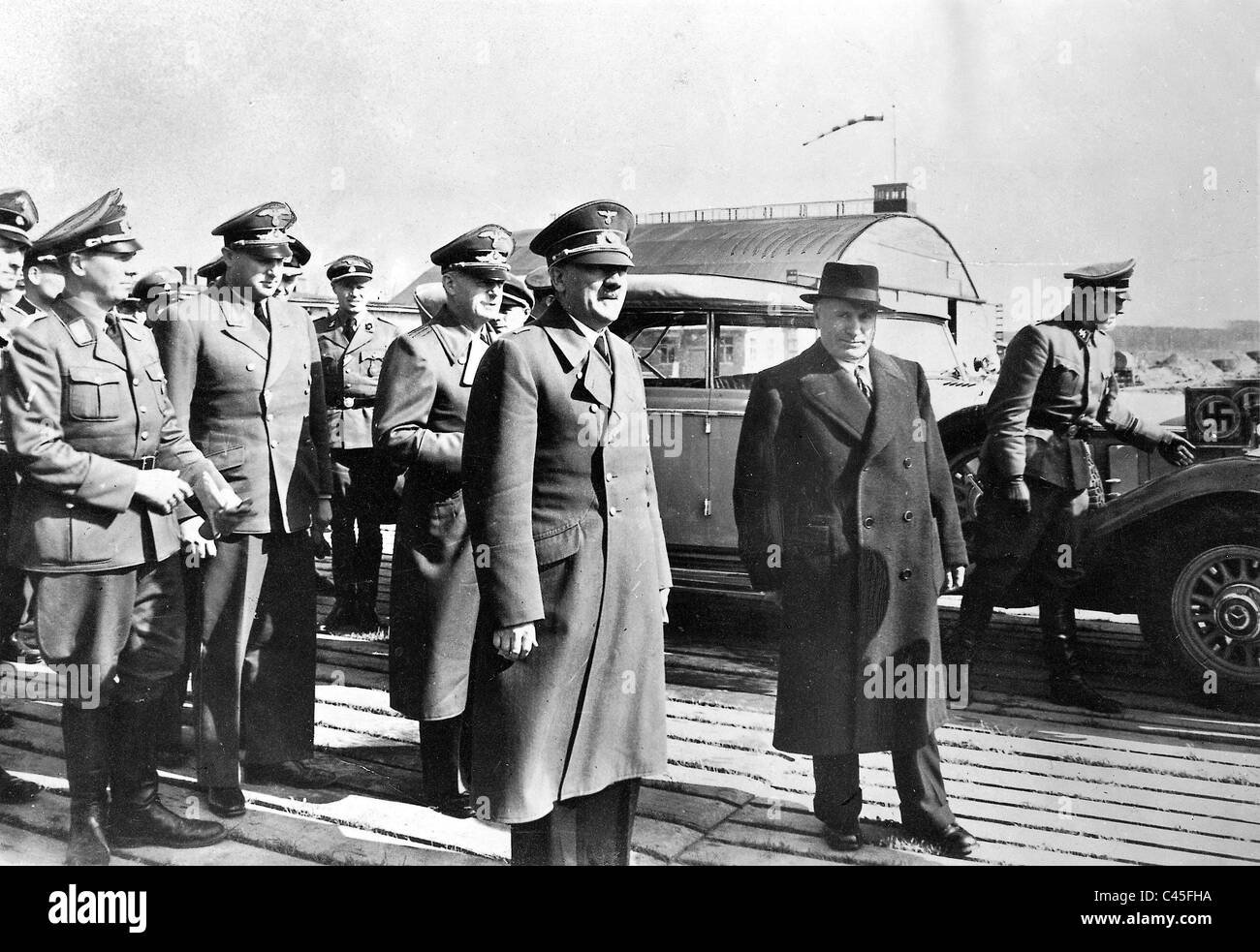 Adolf Hitler and Benito Mussolini 1943 Stock Photo