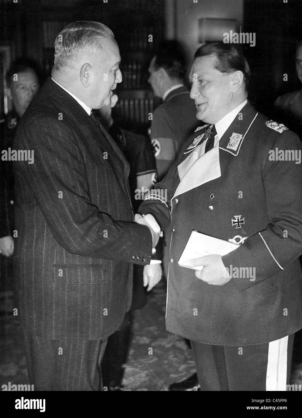 von Neurath congratulates Goering on his 45th birthday Stock Photo