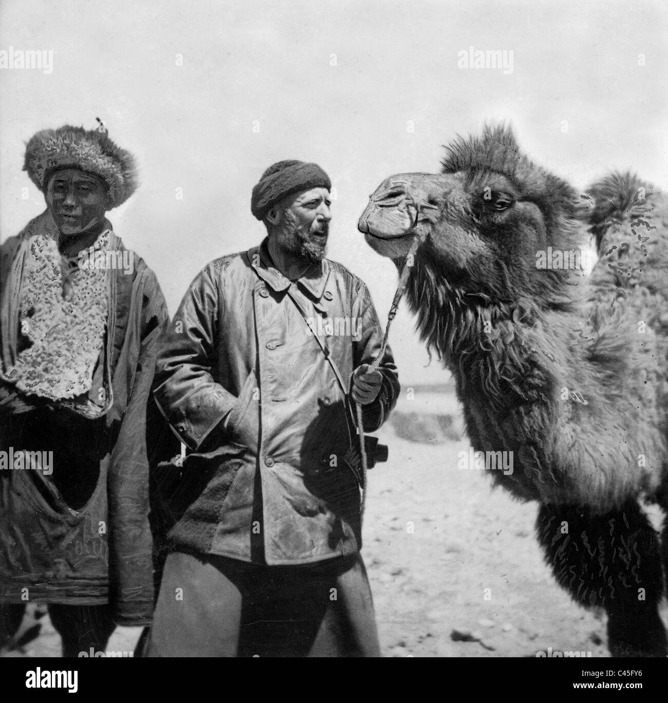 Wilhelm Filchner on an expedition in Tibet, 1937 Stock Photo