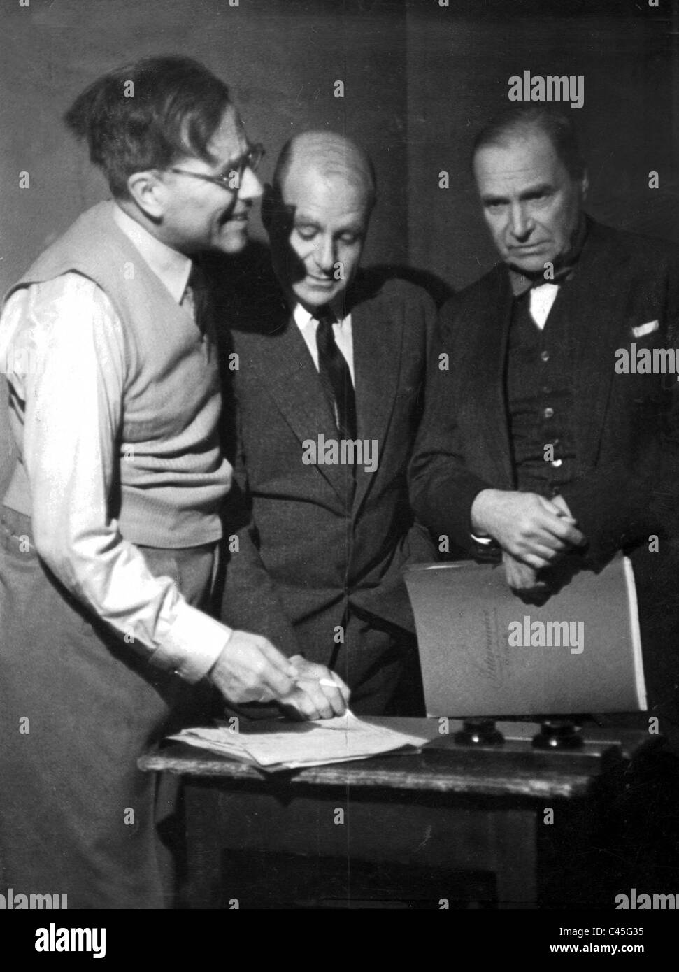 Otto Falckenberg, Frank Bruno and Albert Bassermann, 1932 Stock Photo