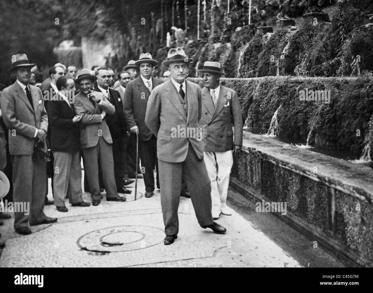 Heinrich Bruening and Benito Mussolini in Rome, 1931 Stock Photo