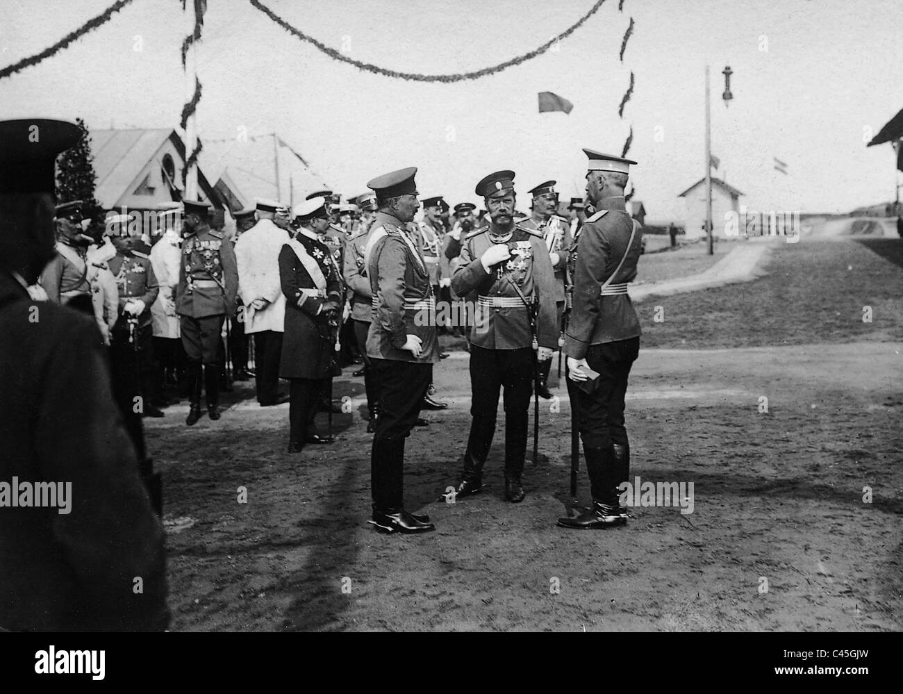 Emperor Wilhelm II. visited Tsar Nicholas II. in the Estonian Baltischport, 1912 Stock Photo