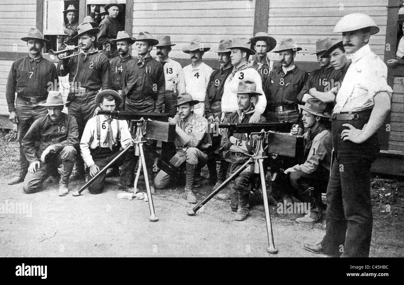 Volunteer Cavalry Regiment of Theodore Roosevelt, 1898 Stock Photo