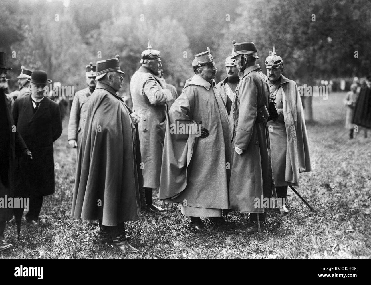 Emperor Wilhelm II, Ulrich Wille, Helmuth von Moltke and Theophil Sprecher von Bernegg, 1912 Stock Photo