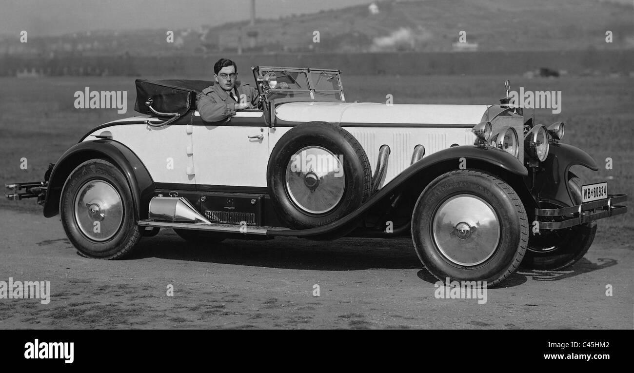 Prince Gustaf Lennart Nicolaus Paul of Sweden in a Mercedes-Benz, 1930 Stock Photo
