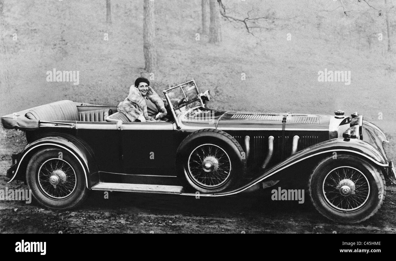 Herta von Walter in a Mercedes-Benz S-car, 1929 Stock Photo