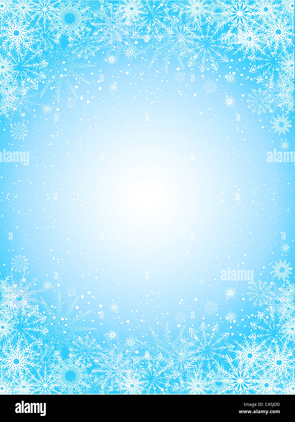 Decorative Christmas background of a snowflake border Stock Photo - Alamy