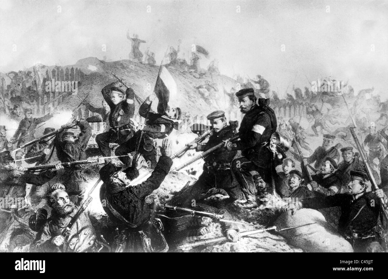 Storming of the Dueppler Schanzen, 1864 Stock Photo