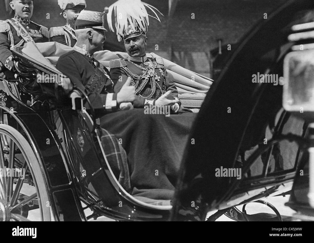 Kaiser Wilhelm II. with Duke Ernst August of Cumberland in Berlin, 1913 Stock Photo