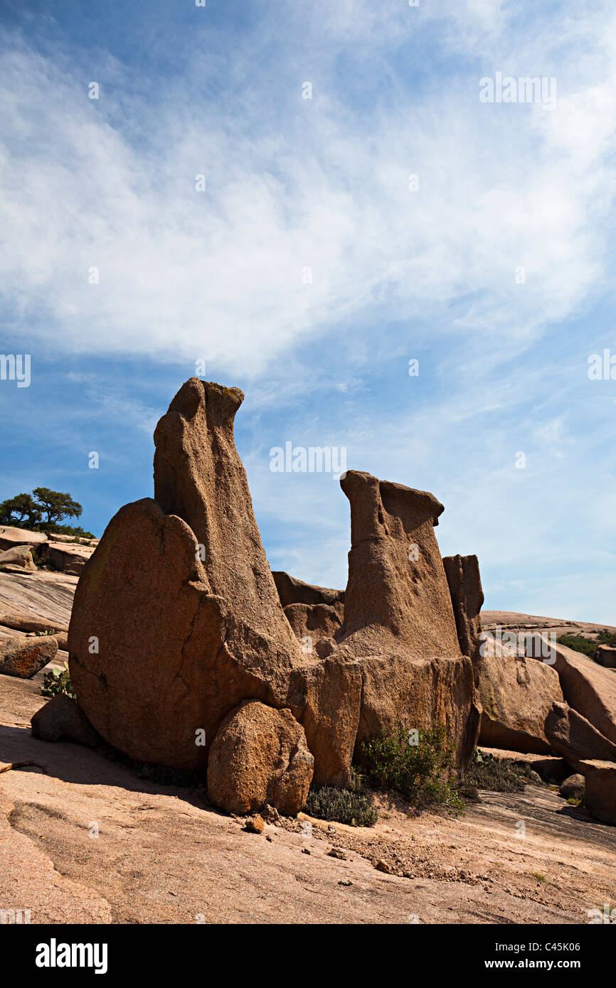 Weathered granite in Enchanted Rock State Natural Area Texas USA Stock Photo