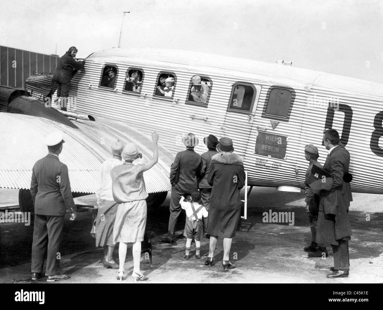 Junkers G-24 at the Vienna airport, 1928 Stock Photo