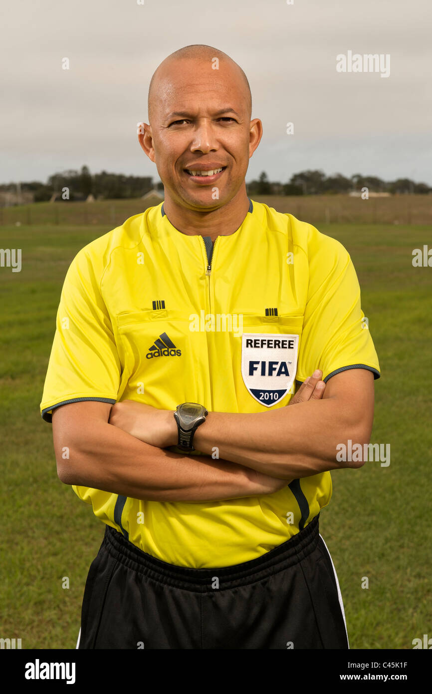 Portrait of Jerome Damon, FIFA 2010 referee, Cape Town, April 2010. Stock Photo