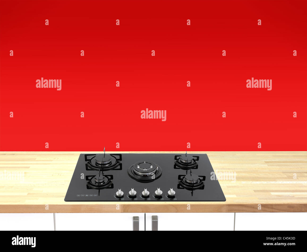 A kitchen cooktop on a kitchen bench Stock Photo Alamy