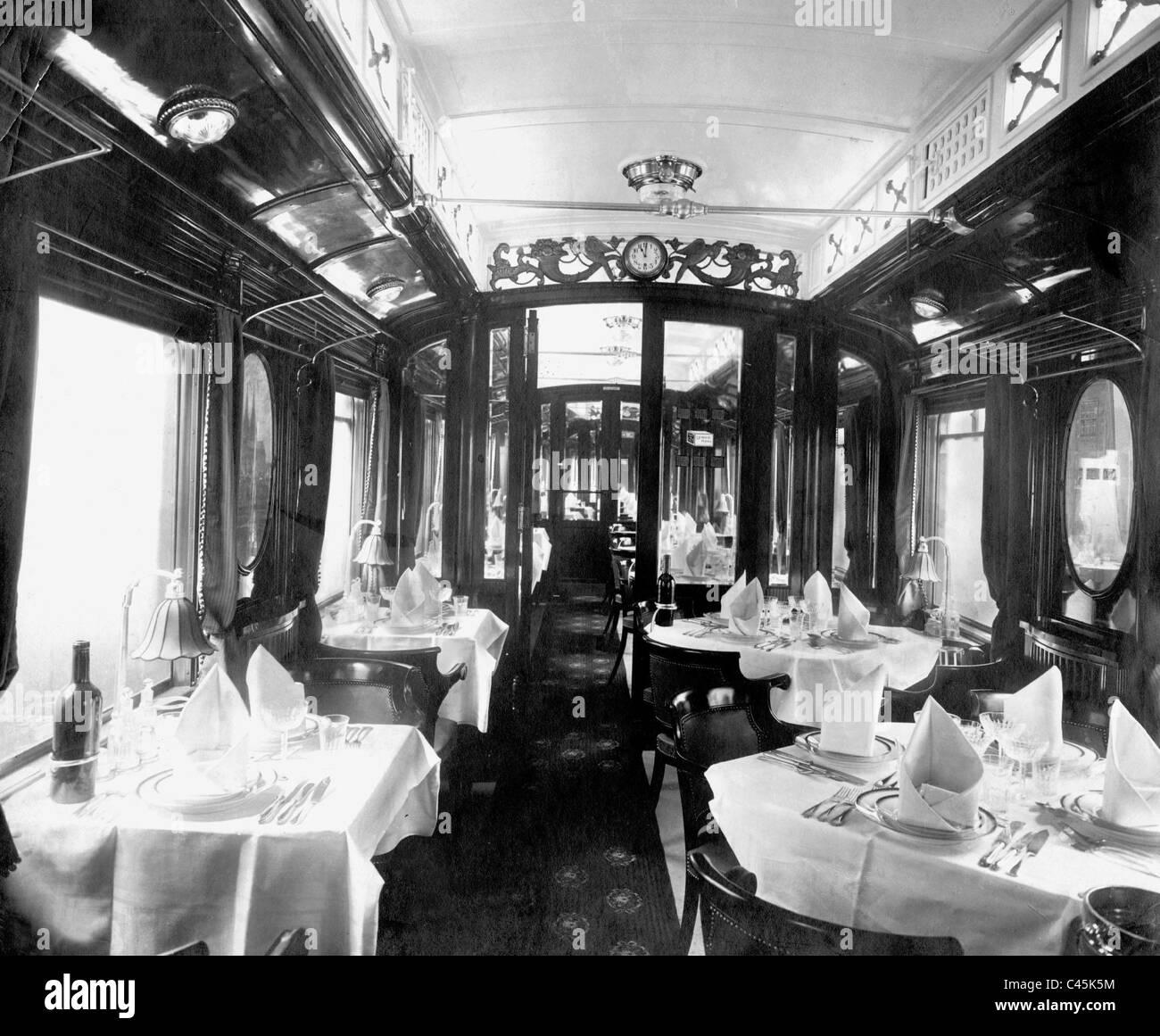 Dining car of the German Reich railway Stock Photo