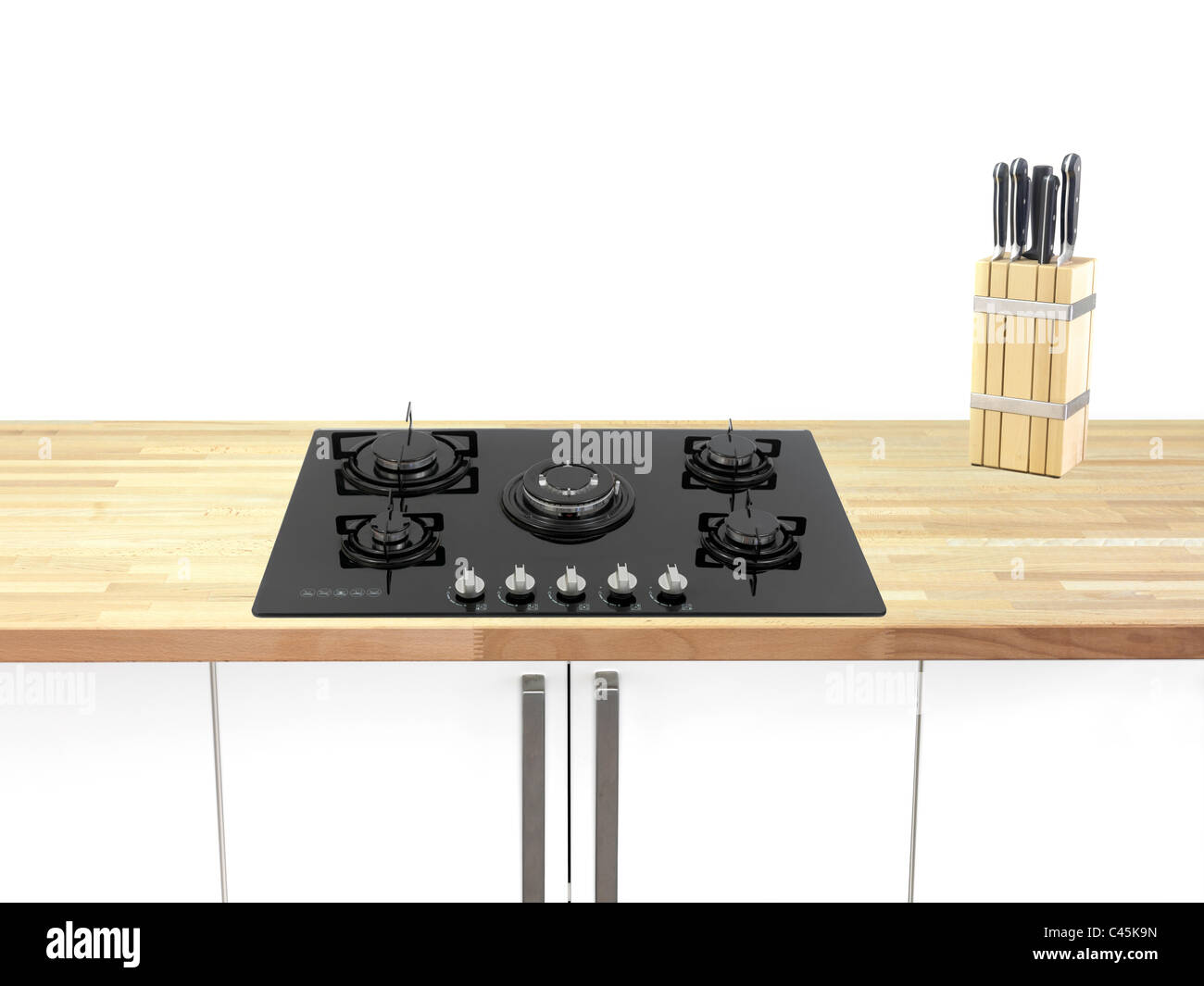 A kitchen cooktop on a kitchen bench Stock Photo Alamy