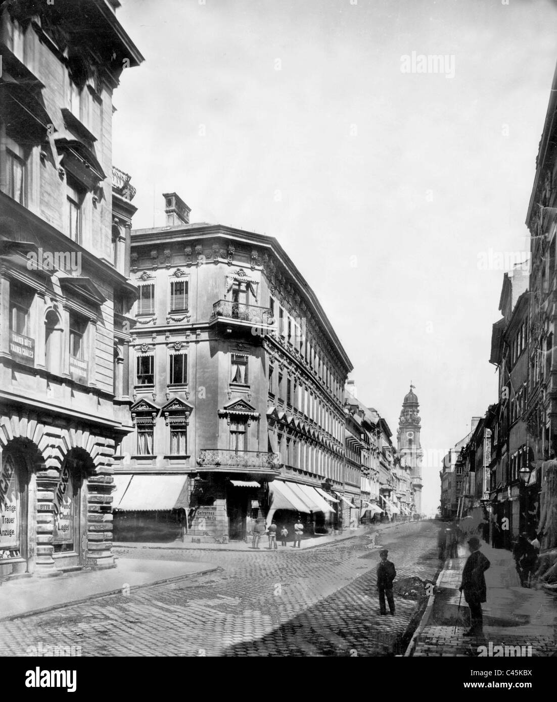 Historic Munich: Theatiner Street in Munich Stock Photo